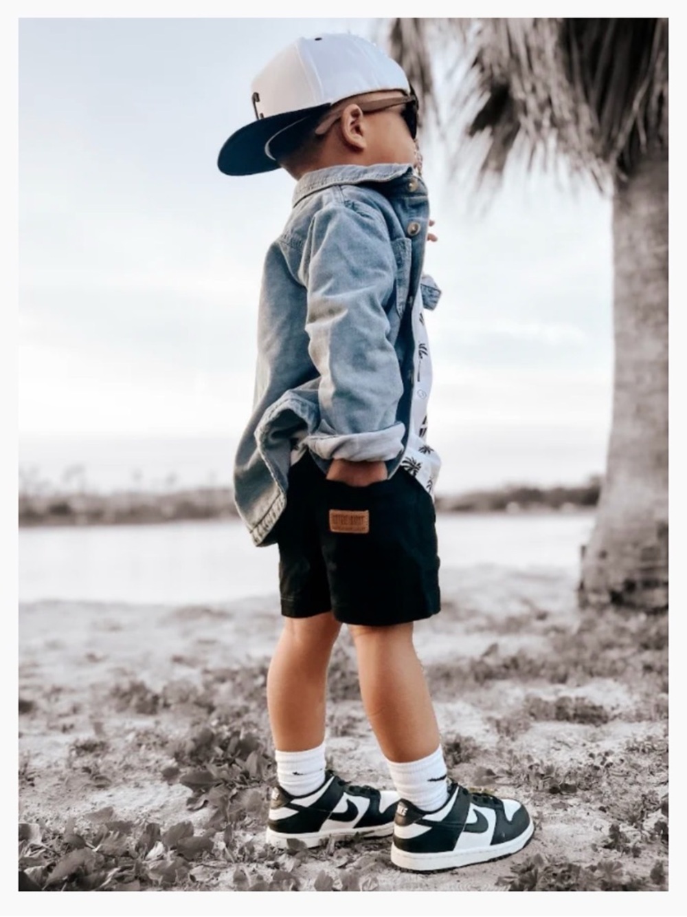 Little Bipsy Black Cotton Twill Shorts - 3T